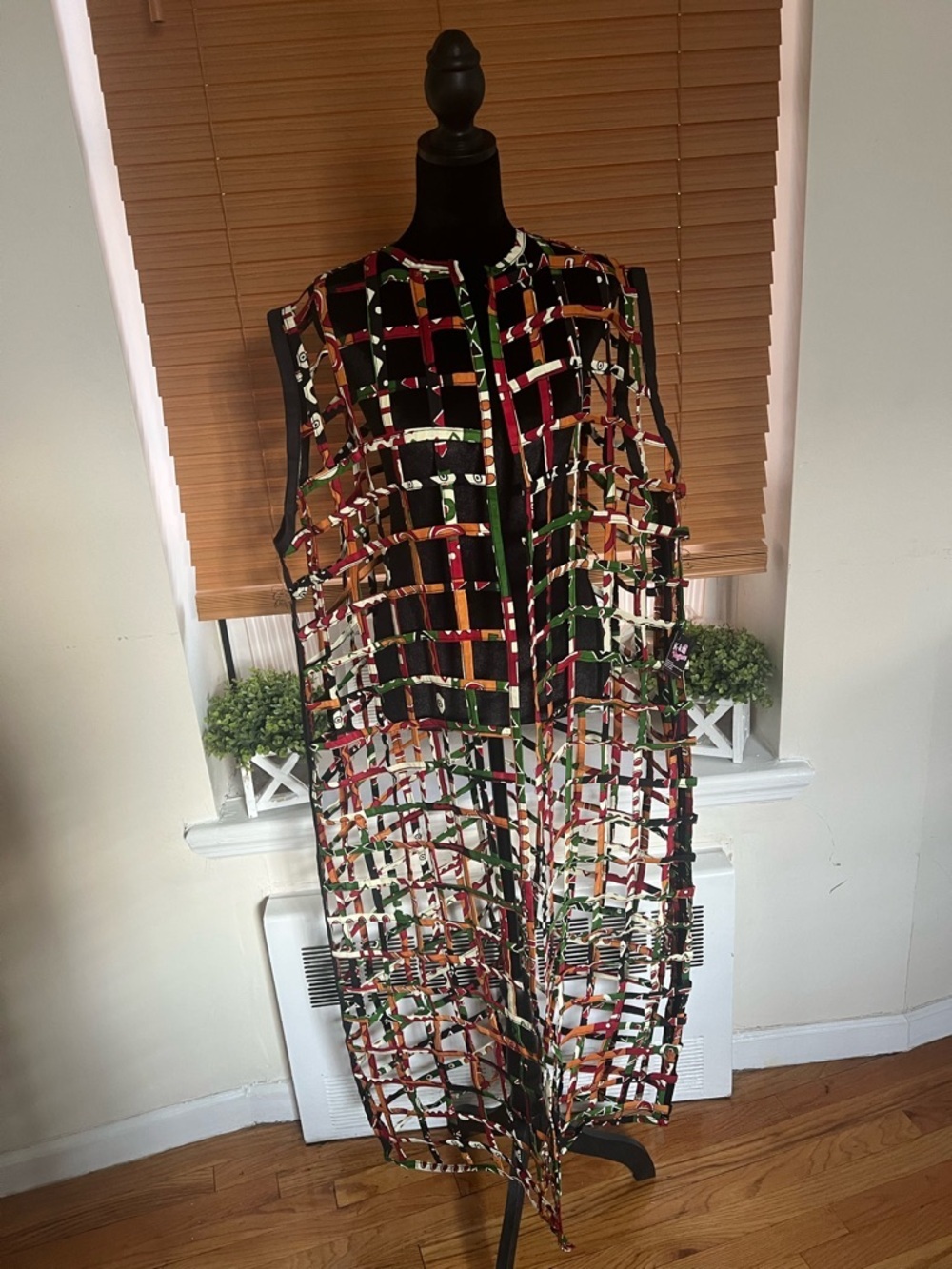 Luxury Handmade Ankara Maxi Duster Dress | Artisan African Wax Print | KKvogues - Picture 7 of 13